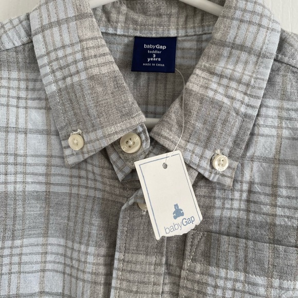 NWT babyGap Toddler Boys Plaid Shirt Gap Size 3 - Picture 3 of 5